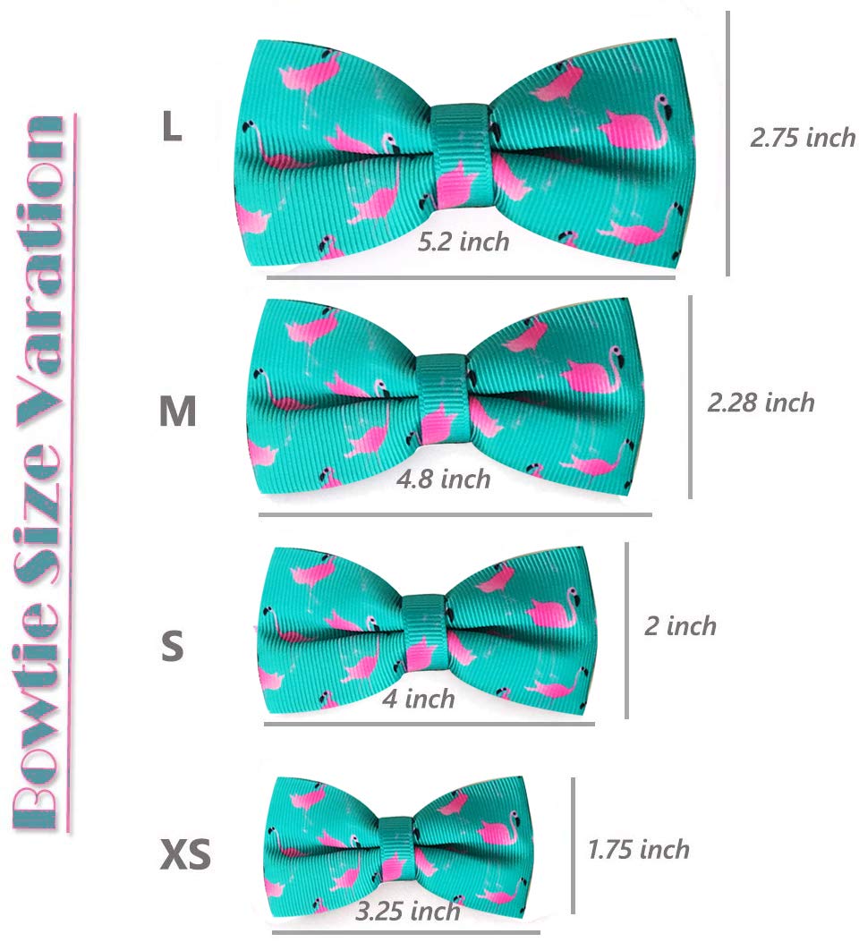 Azuza Bowtie Dog Collar, Soft & Comfy Dog Collar With Bow, Fun Patterns & Bright Color For Small Dogs