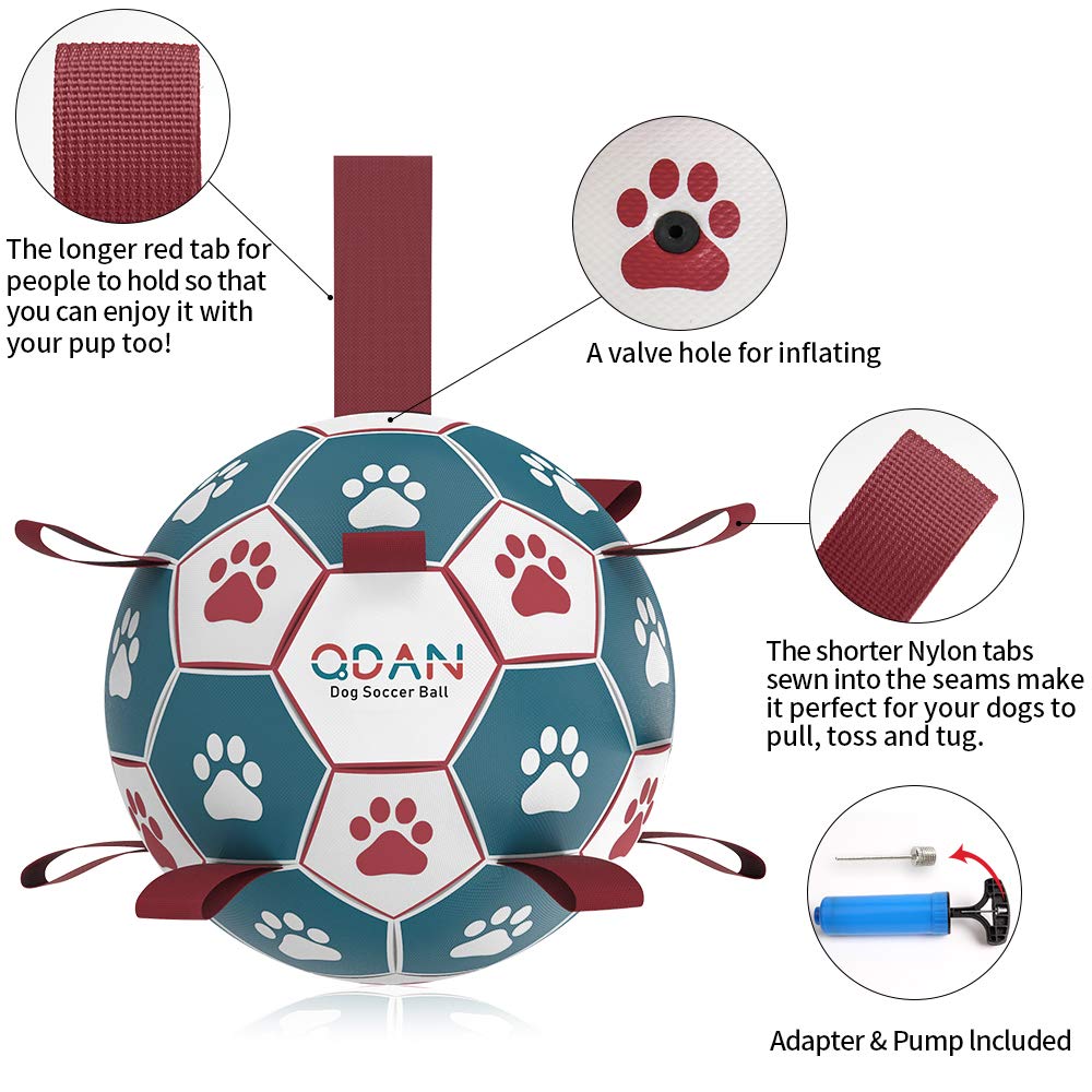 QDAN Interactive Dog Toys Basketball - Tug of War Toy for Small & Medium Dogs, 6 Inch, C-Dog Basketball, Durable Design