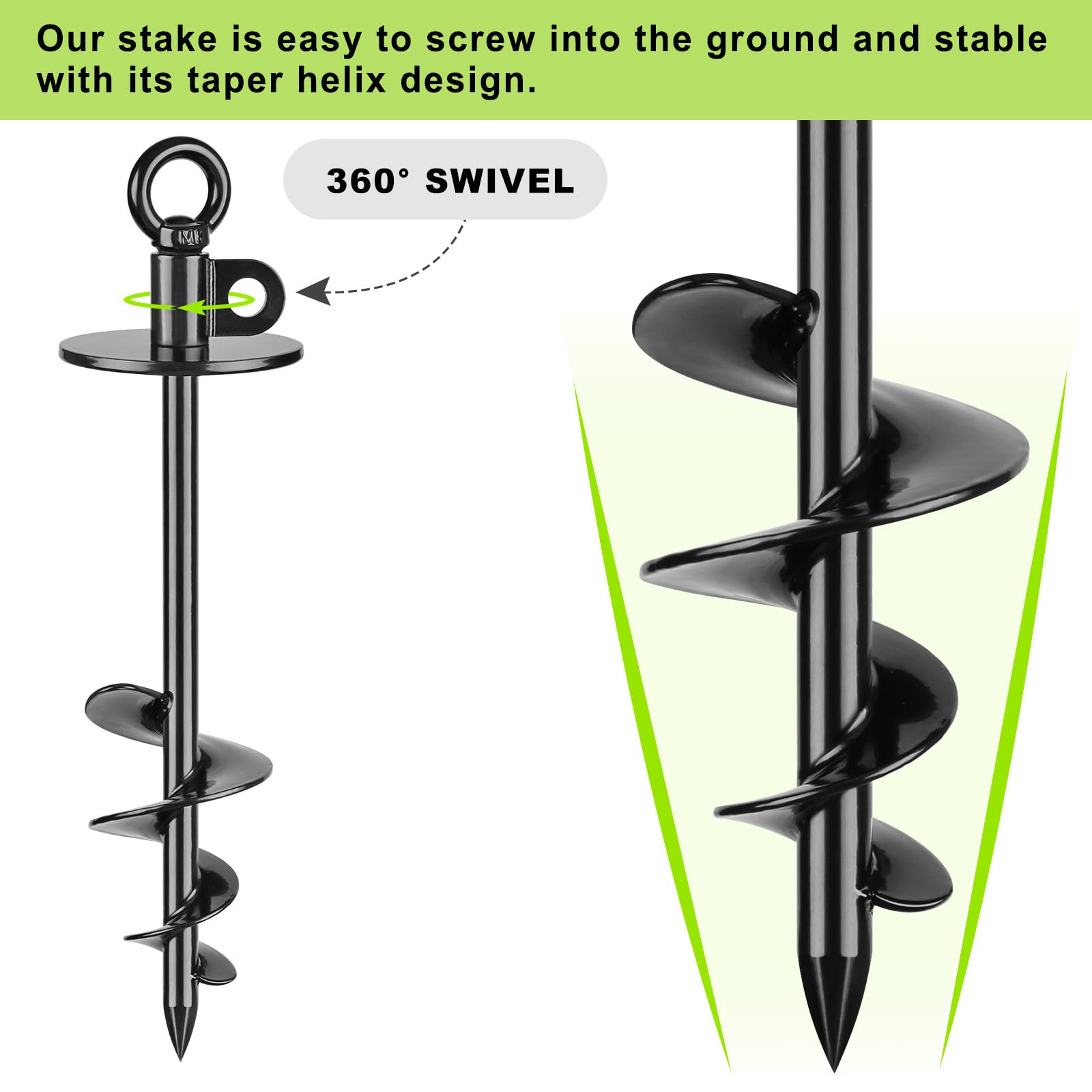 Lifeswell Dog Tie Out Cable And Stake, 50Ft Chew Proof Stainless Steel Cable, 15'' Heavy Duty Dog Anchor For Dogs Up To 125Lbs,