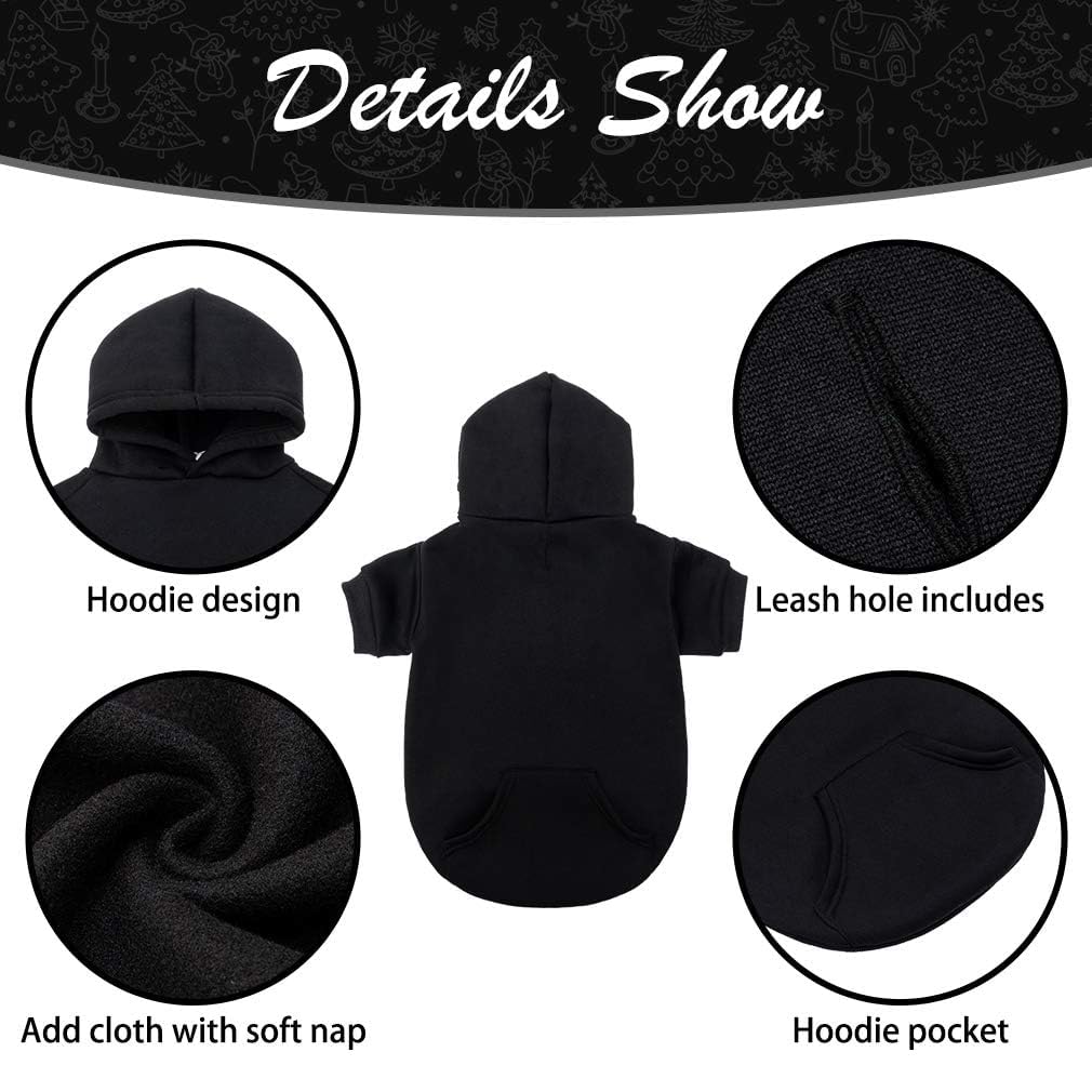 Basic Dog Hoodie - Soft And Warm Dog Hoodie Sweater With Leash Hole And Pocket, Dog Winter Coat, Cold Weather Clothes For Xs-Xxl