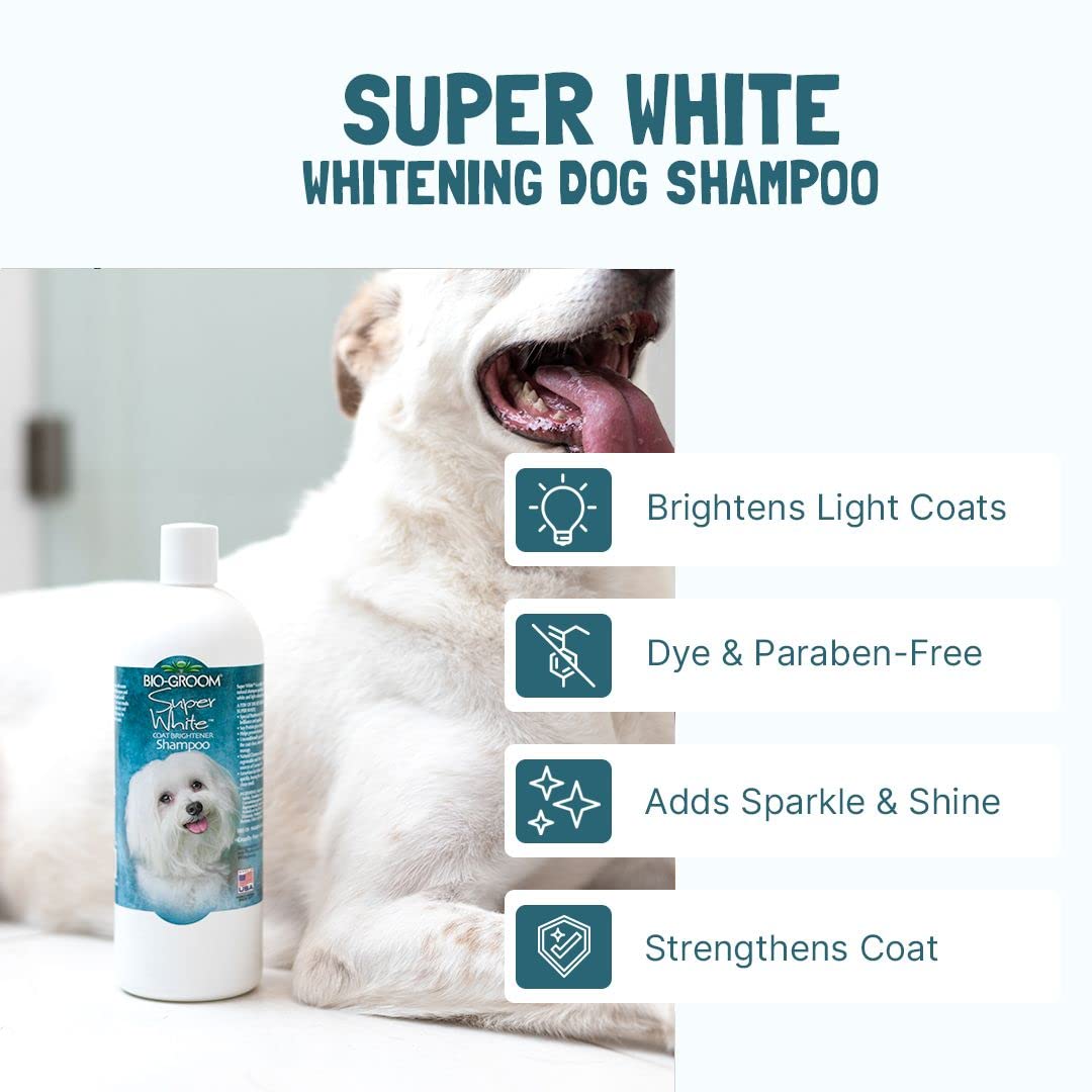 Bio-Groom Super Whitening Dog Shampoo – Whitening Pet Shampoo, Dog Bathing Supplies, Puppy Wash, Dog Grooming Supplies, Cruelty-Free – 1 Gallon