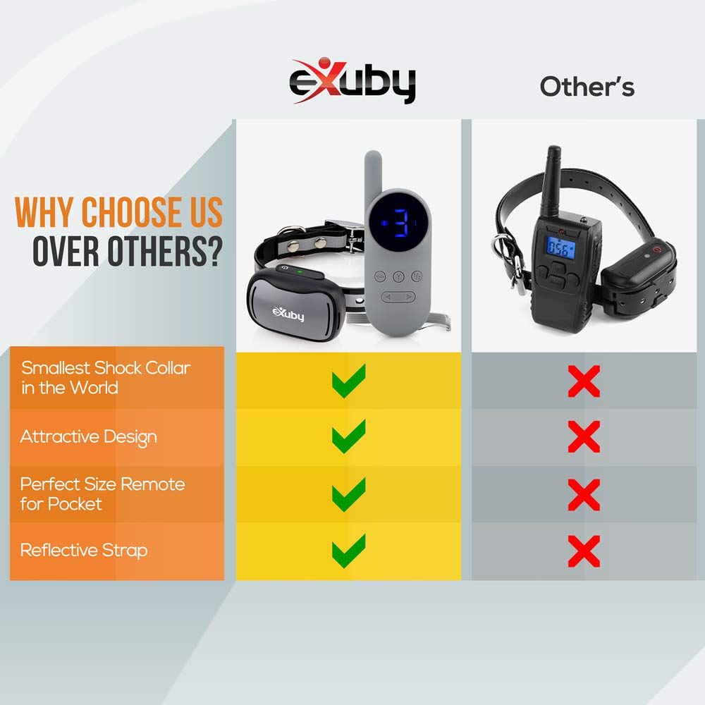 eXuby Cat Training Collar w/Remote - 3 Correction Modes, 9 Intensity Levels, Small, Gray, Water Resistant