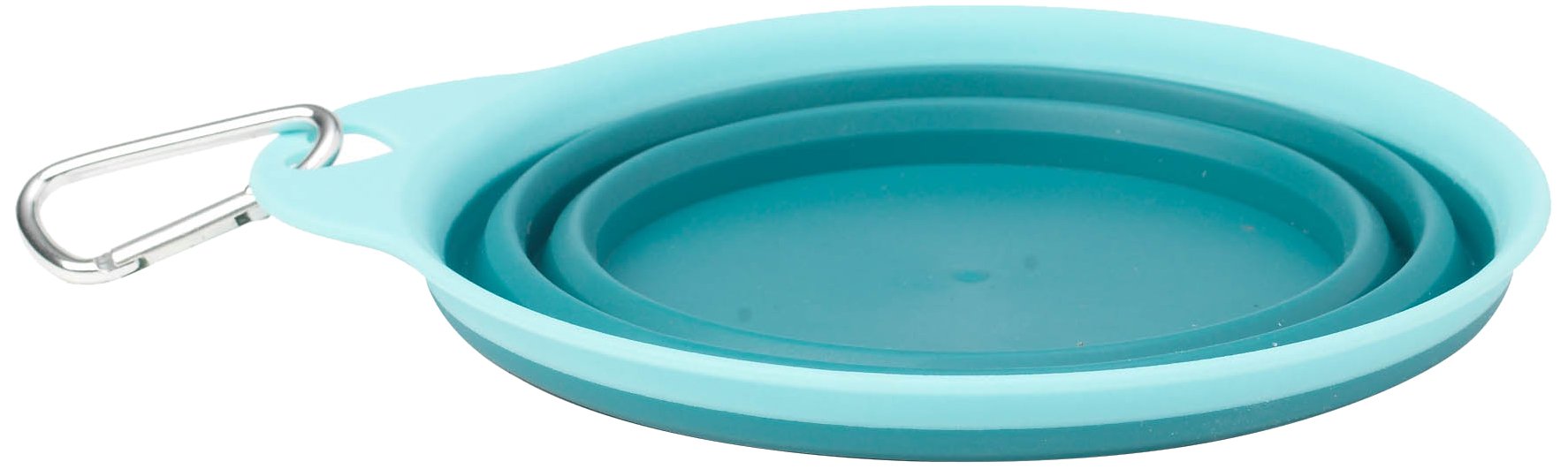 Petrageous 1-Cup Casey'S Collapsible Pet Bowl, Aqua,Blue