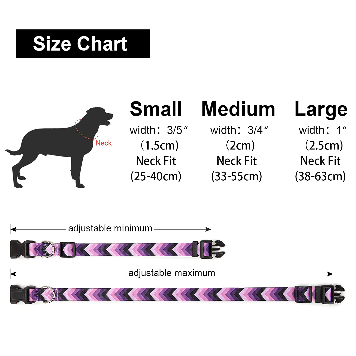 Suredoo Adjustable Dog Collar With Patterns, Ultra Comfy Soft Nylon Breathable Pet Collar For Small Medium Large Dogs (L, Arrow)