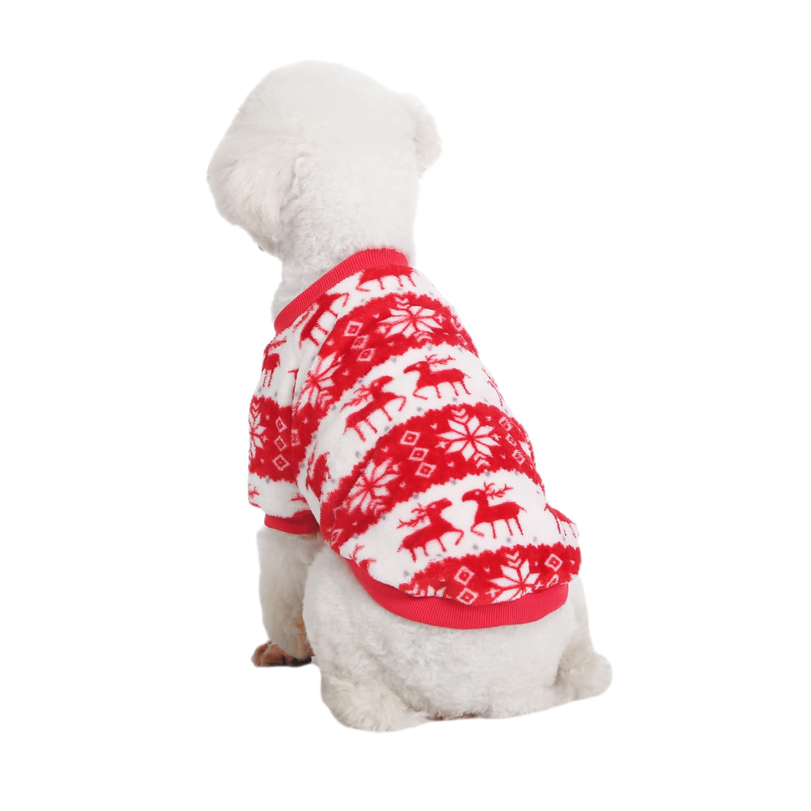 Kyaringtso Dog Sweater, 2 Pack Dog Sweaters For Small Dogs, Dog Clothes For Small Dogs Girl Boy, Ultra Soft And Warm Puppy Sweater Dog Coat For Winter Christmas (Xmas Red+Xmas Blue, Xx-Large)