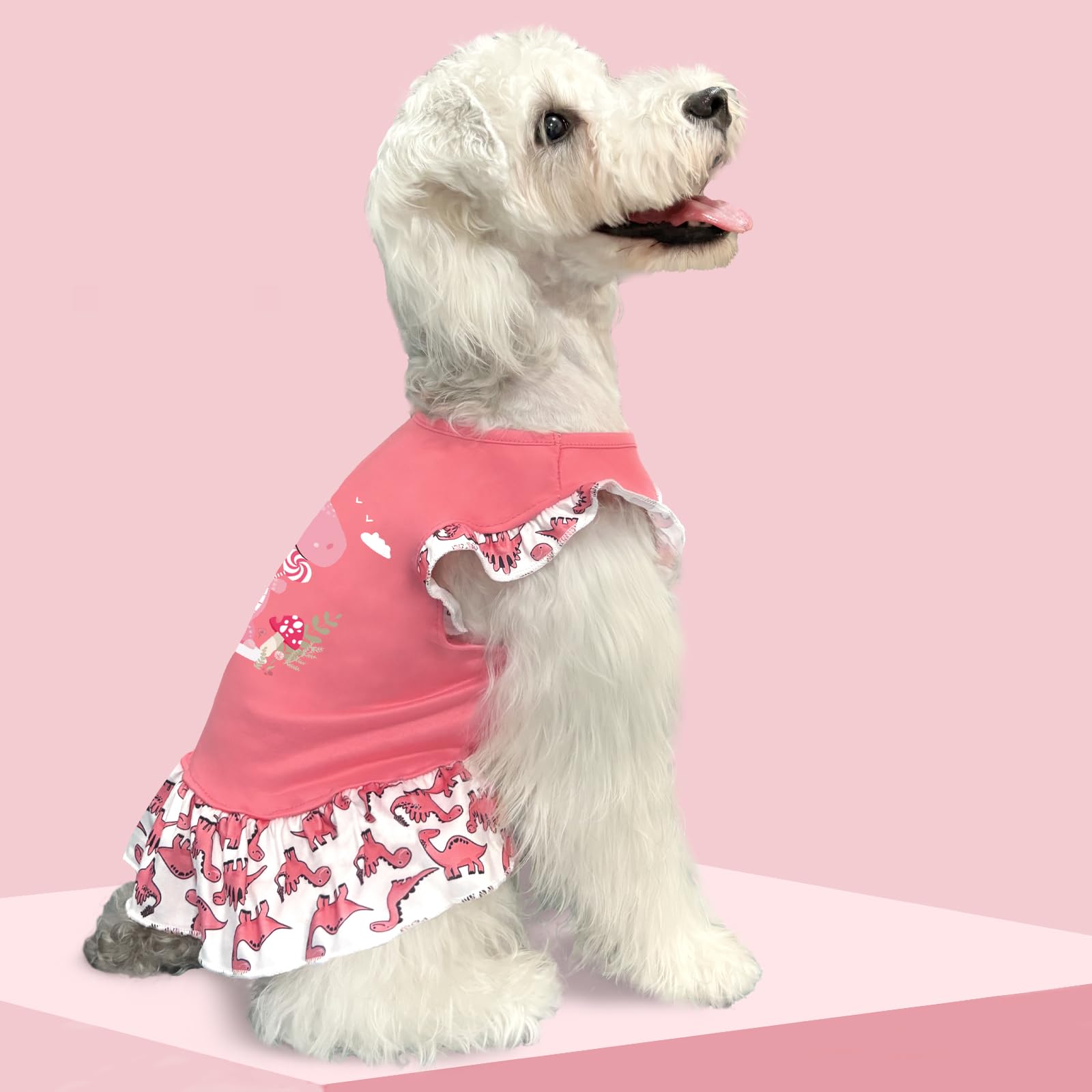 Xpudac 4 Pack Dog Dresses Cute Printed Puppy Clothes For Small Dogs Girl Chihuahua Doggie Outfits Tank Top Vest Dresses Cat Appa