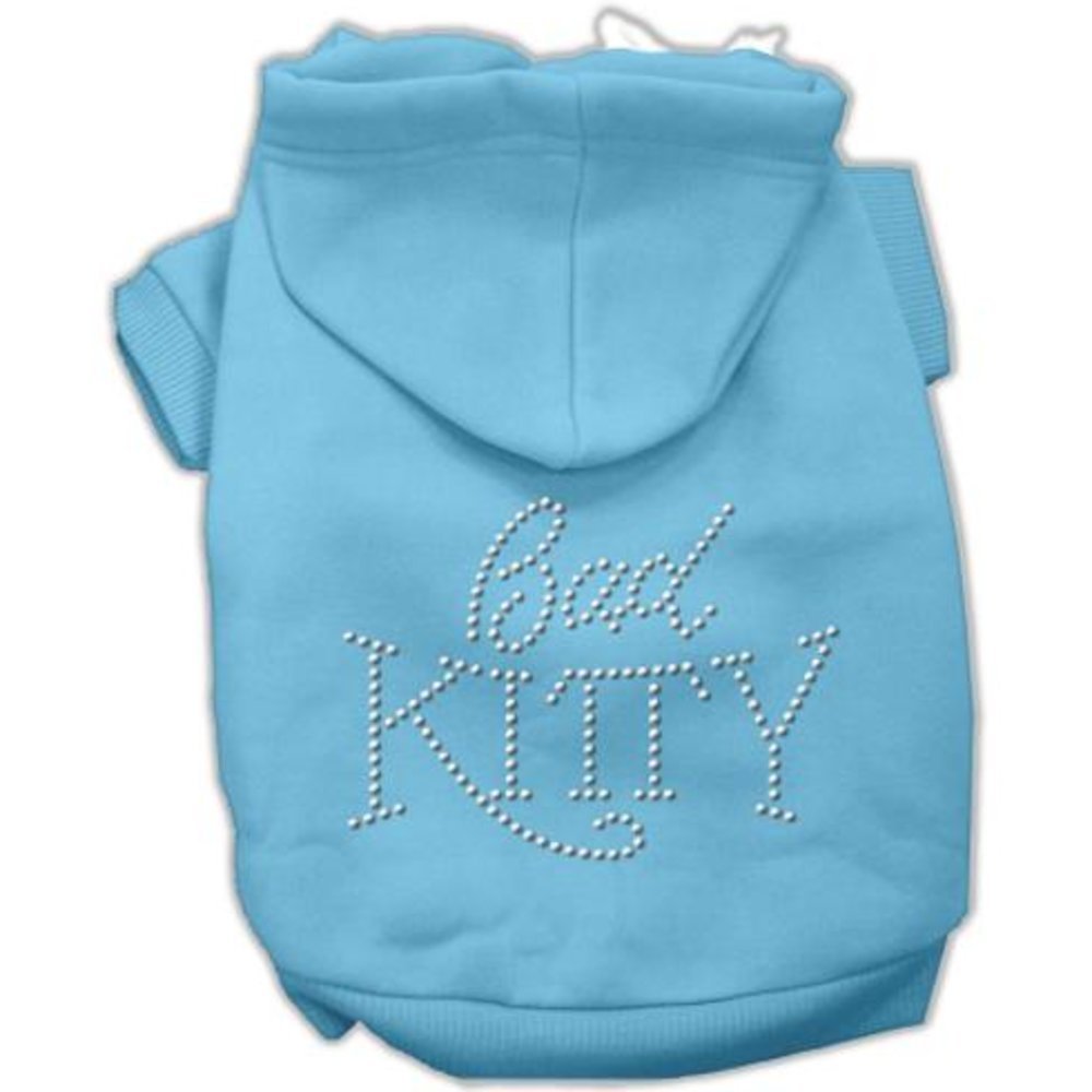 Mirage Pet Products 20-Inch Bad Kitty Rhinestud Hoodie, 3X-Large, Baby Blue