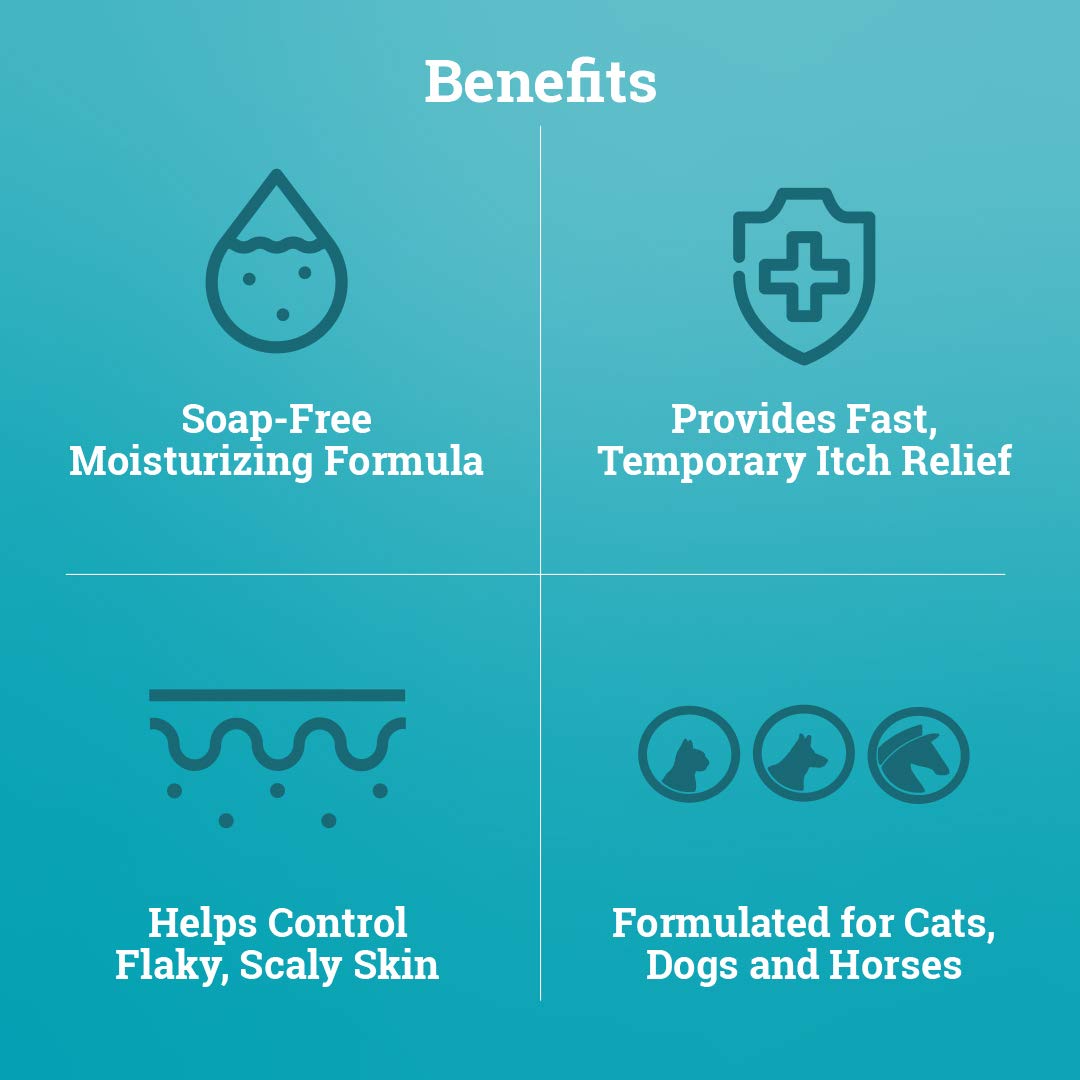 Elanco Relief Shampoo, temporary relief of itching and flaking, moisturizer for dry skin and coat, for dogs, cats and horses, 8