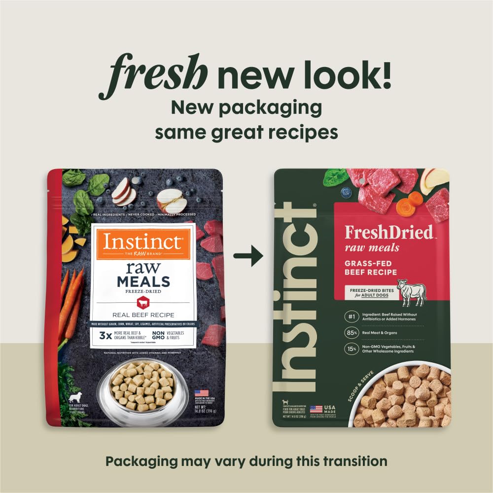 Instinct Raw Meals Freeze-Dried Beef Dog Food, 14 oz. Bag