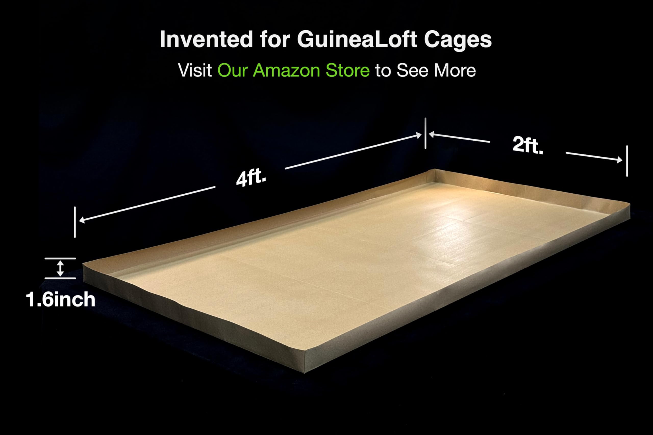 Guinealoft 4X2Ft Cage Disposable Bottom (1-Month Supply) - Large Liner Bag For Guinea Pig Cage Bottom, Water-Resistant Kraft Pap