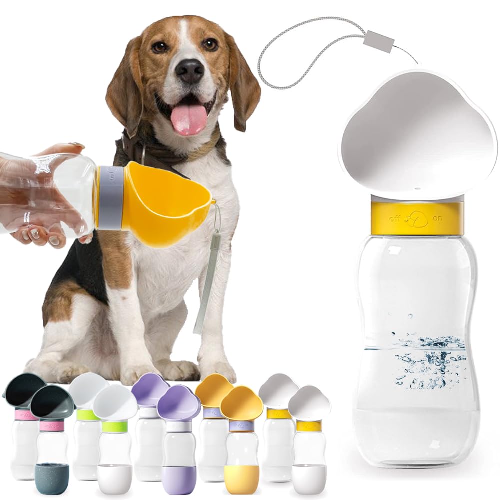 La Feier Portable Dog Water Bottle, 20 Oz, Leak Proof Puppy Water Dispenser With Drinking Feeder For Pets Outdoor Walking, Hikin