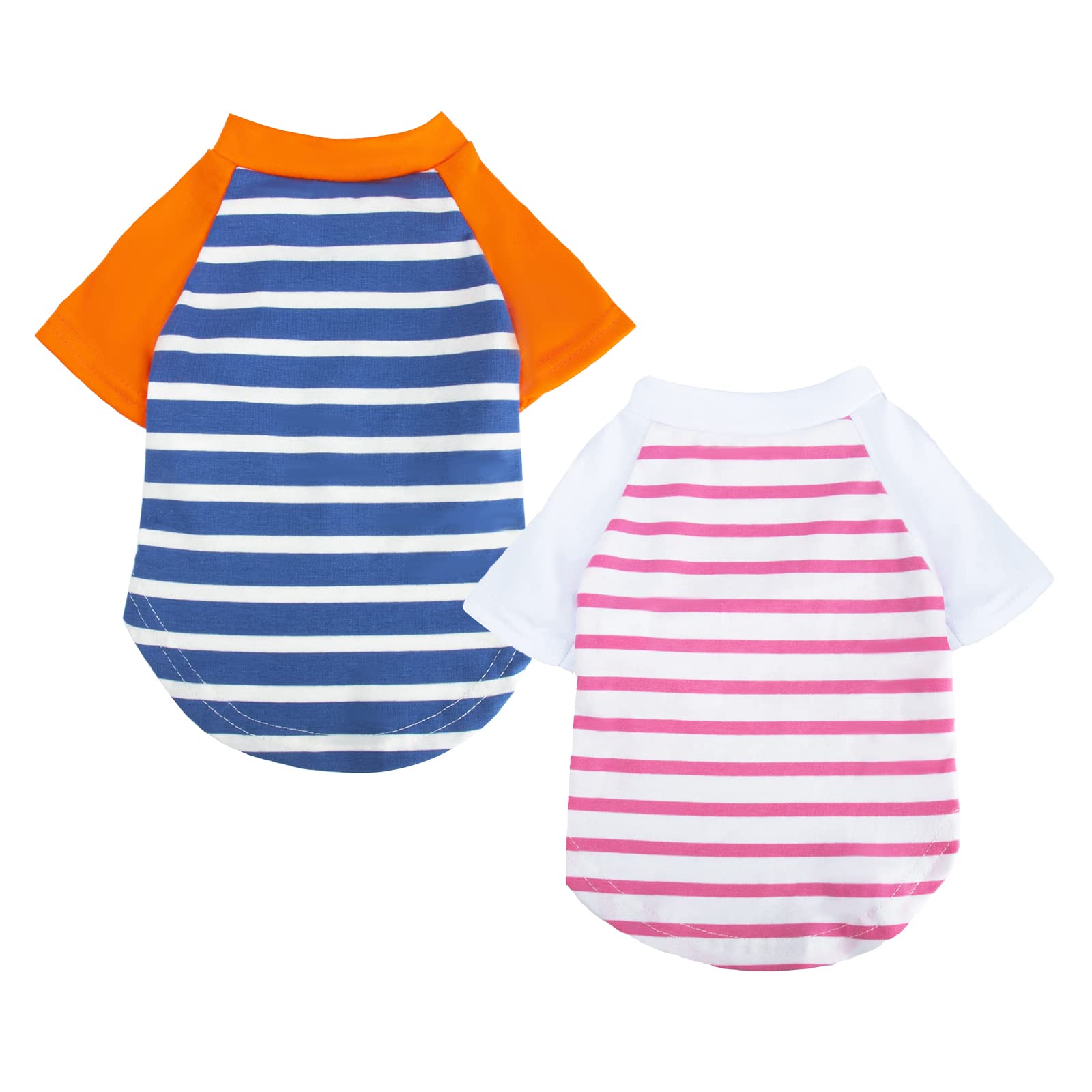 Setsbo Dog Clothes For Small Dog, Breathable Stretchy Dog Raglan Shirt, Soft Comfortable Cat Puppy Kitten Pet Apparel Outfits (L