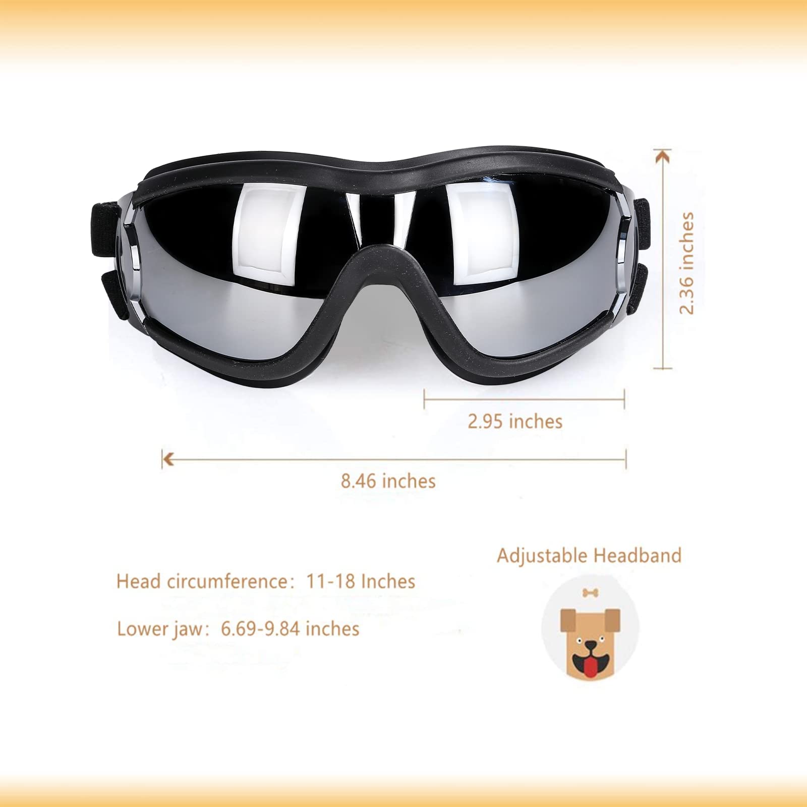 Nvted Dog Sunglasses Dog Goggles, Uv Protection Wind Protection Dust Protection Fog Protection Pet Glasses Eye Wear Protection W