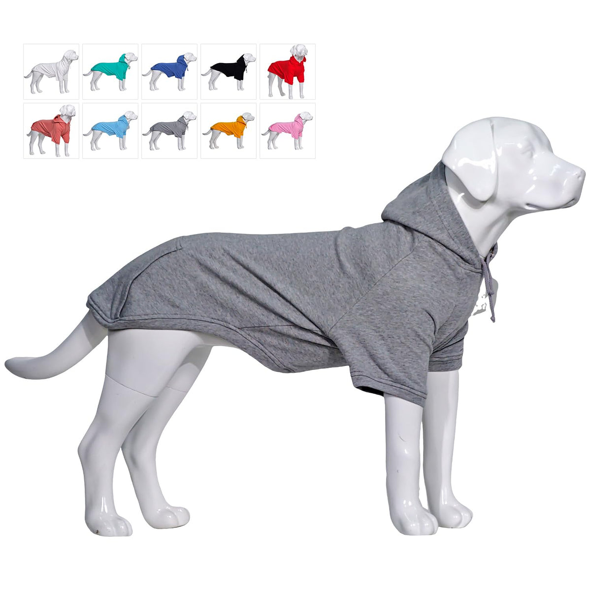 Lovelonglong Blank Basic Hoodie Sweatshirt For Dogs 100% Cotton Fits Small Medium Dachshund Large Dog Gray 4Xl