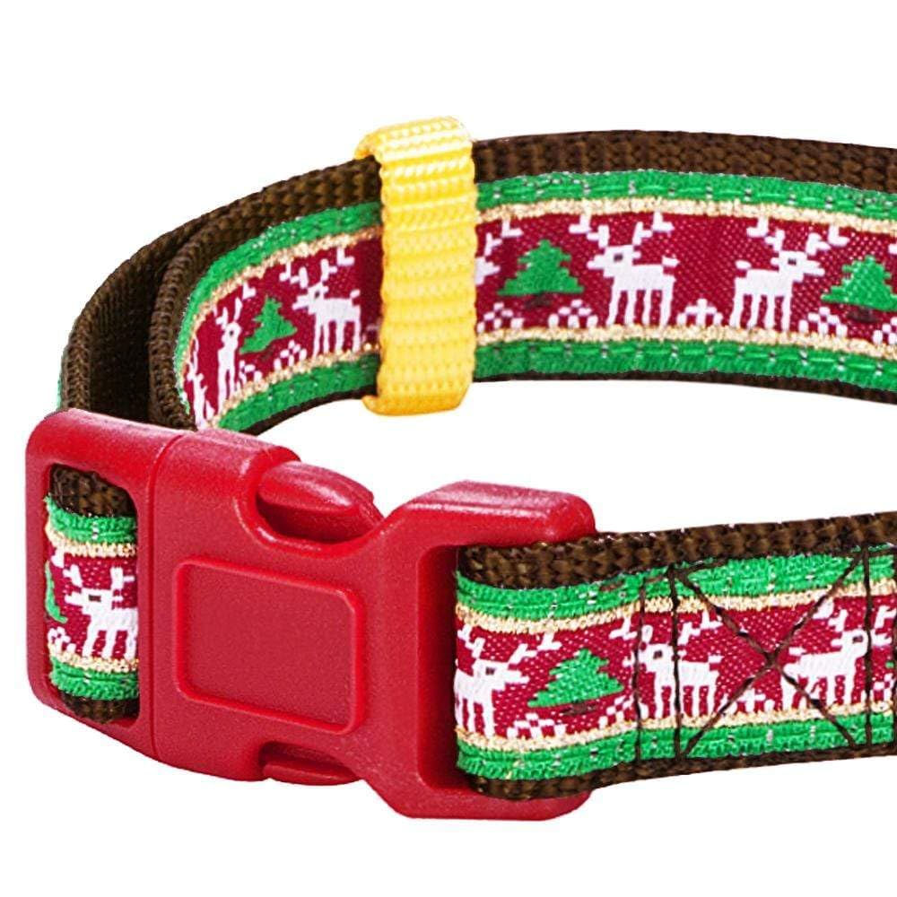 Blueberry Pet 4 Patterns Christmas Santa Claus'S Reindeer Adjustable Dog Collar With Detachable Bow Tie, Medium, Neck 14.5'-20'