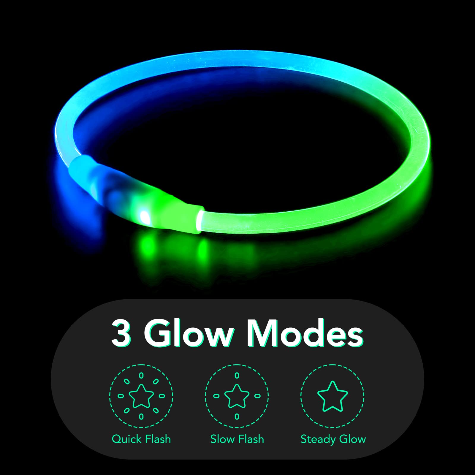 Colaseeme Led Dog Collar Light Up Dog Collars 1 Count Usb Rechargeable Tpu Glow Safety Basic Dog Collars For Large Medium Small