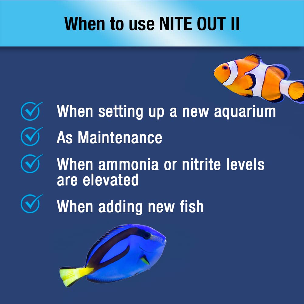 MICROBE-LIFT NITEHG1 Nite-Out II Aquarium and Fish Tank Cleaner for Rapid Ammonia and Nitrite Reduction, Freshwater and Saltwate