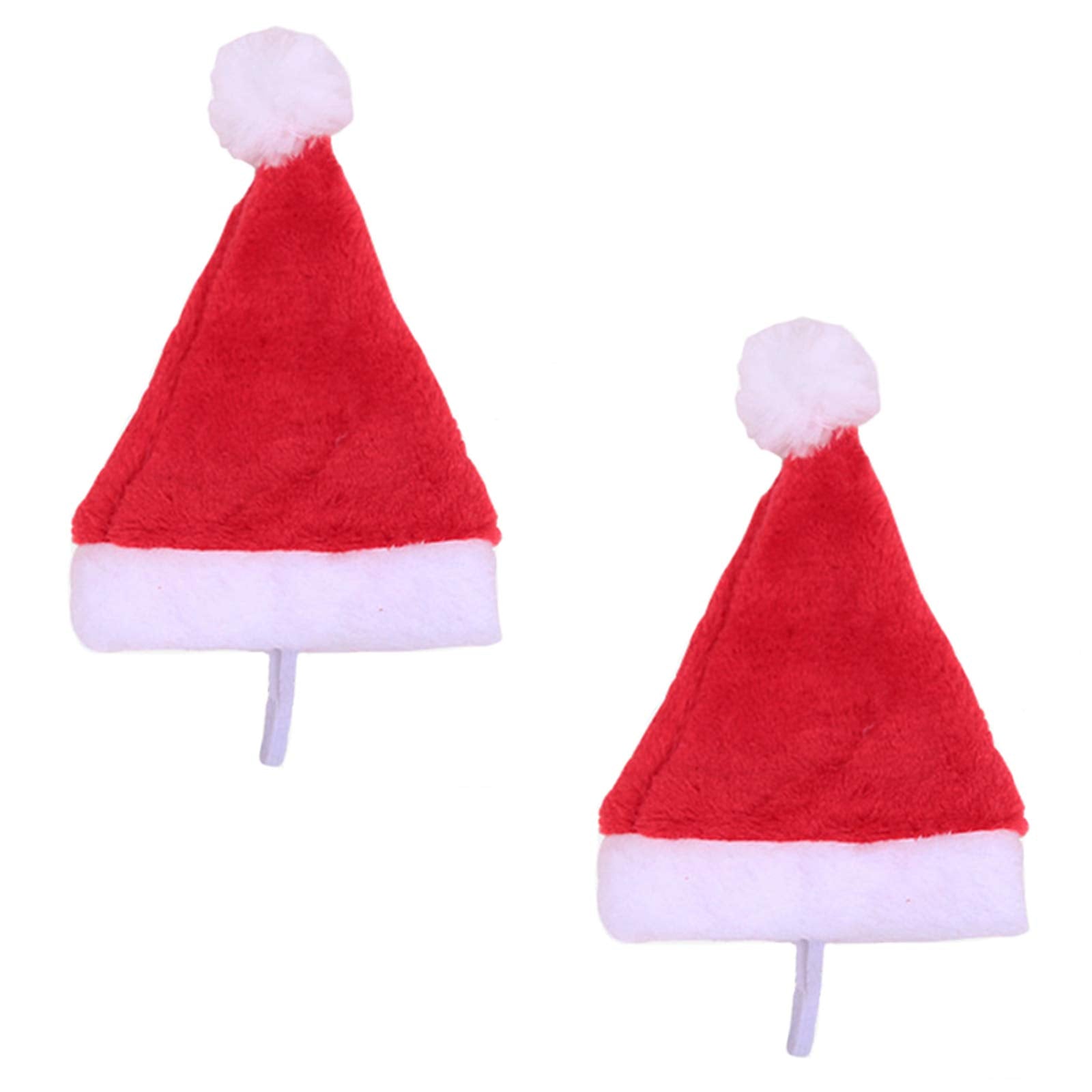 2 Pcs Pet Christmas Santa Hats Dog Cat Plush Xmas Red Hat Merry Christmas Caps Adjustable Puppy Kitten Headpiece Cosplay Costume