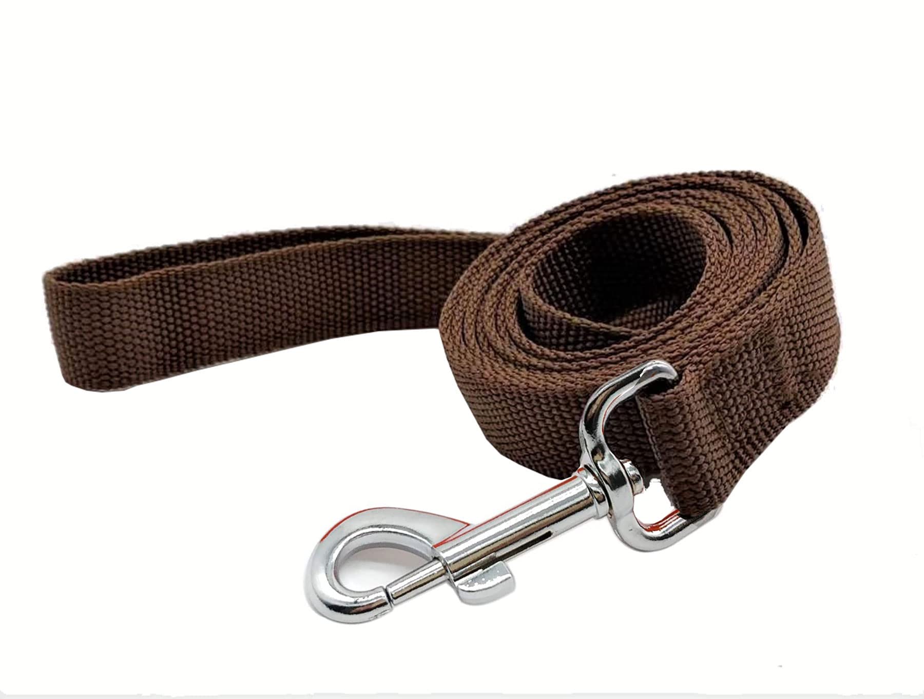 Taian 4Ft/5Ft/6Ft Strong Dog Leash, Nylon Dog Leashes For Small Medium Large Dogs (Brown, 1 In X 15 Ft)
