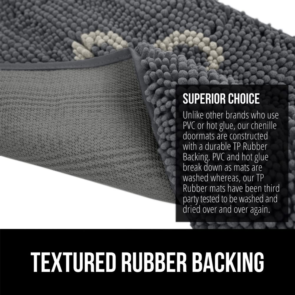 Gorilla Grip Ultra Absorbent Grippy Doormat for Muddy Dog Paws, 48x30 Machine Washable Soak Stopper Rugs Cleaner Floors, Bed Mat