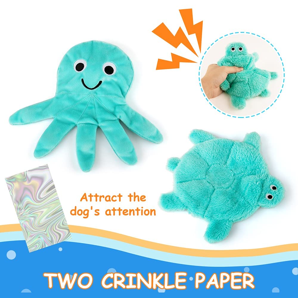 Awoof No Stuffing Dog Toys, Crinkle Dog Toys Squeaky Dog Toys Cute Animal Dog Plush Toys For Small Medium Large Dogs Puppy Teeth
