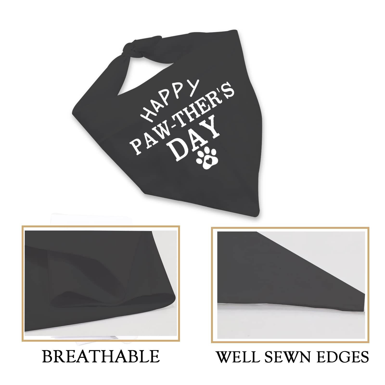 Jxgzso 1 Piece Happy Pawther? Day Dog Bandana Father? Day Dog Bandana Dog Dad Gift (Pawthers Day D)