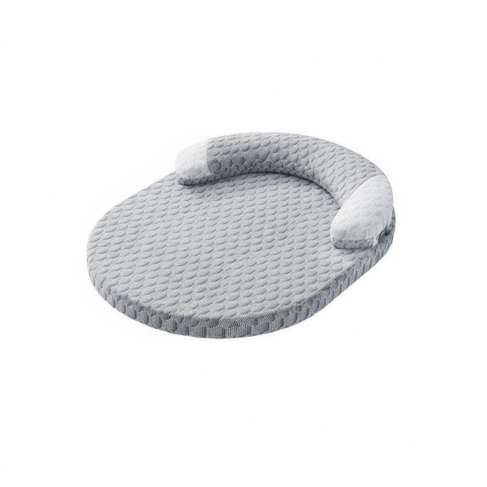 LOOM TREE Dog Sleeping Mat Waterproof MachineWashable Cat Pad Cat Sleeping Bed with Pillow Dustproof Oval Pet Bed with Pillow A