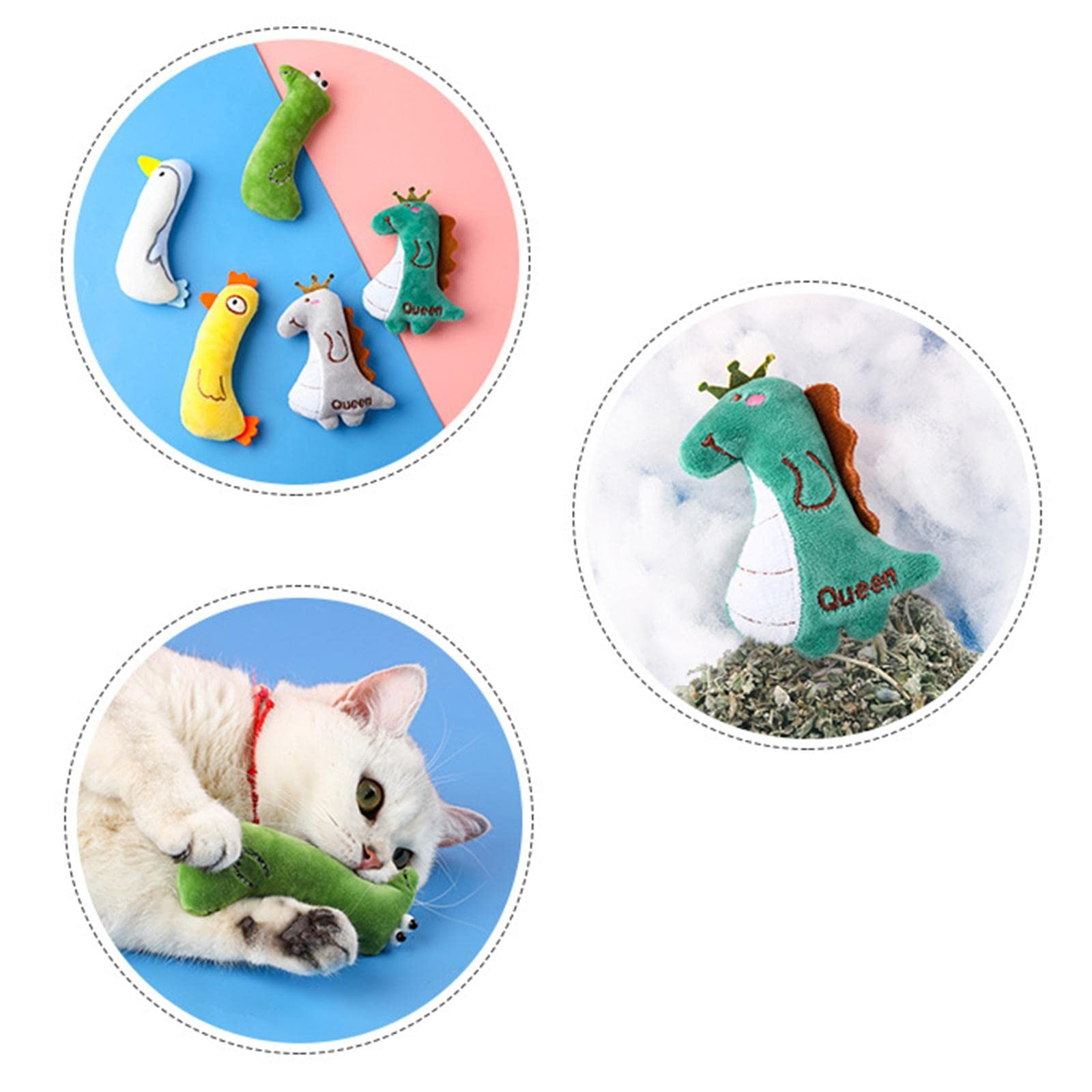 The Style Sutracat Catnip Toy Gift Kitten Interactive Plush Toy Bite Resistant Chewing Toy Greendinosaur 11.5Cm|Pet Supplies | C