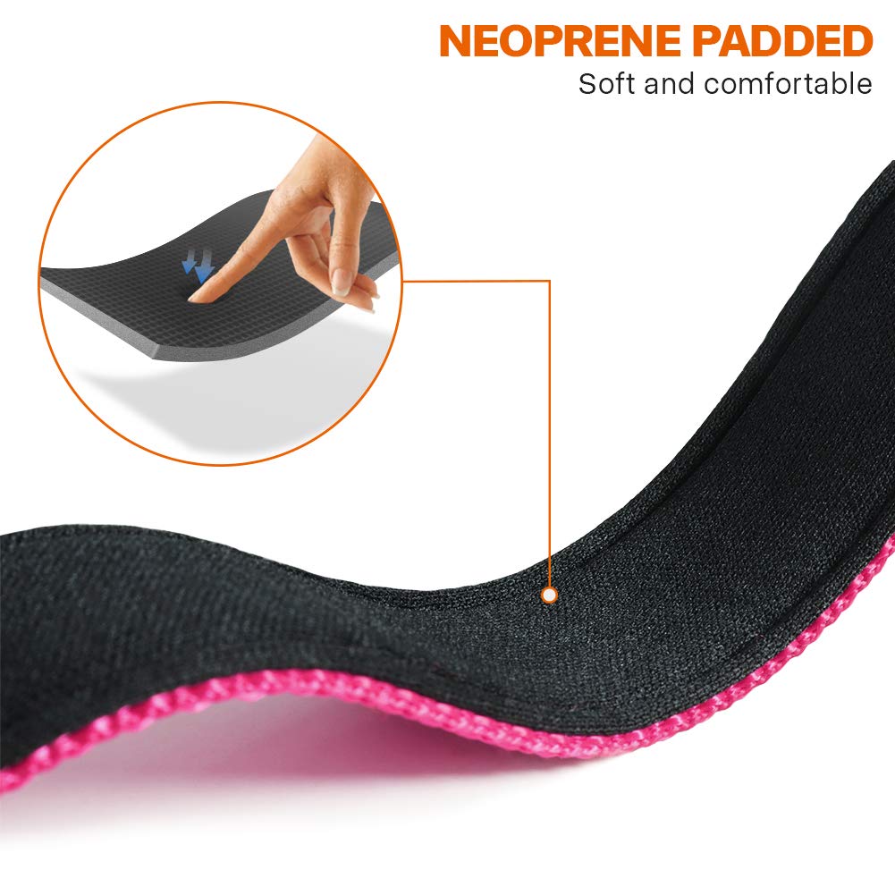 Taglory Reflective Dog Collar With Safety Locking Buckle, Adjustable Nylon Pet Collars For Medium Dogs,Hot Pink