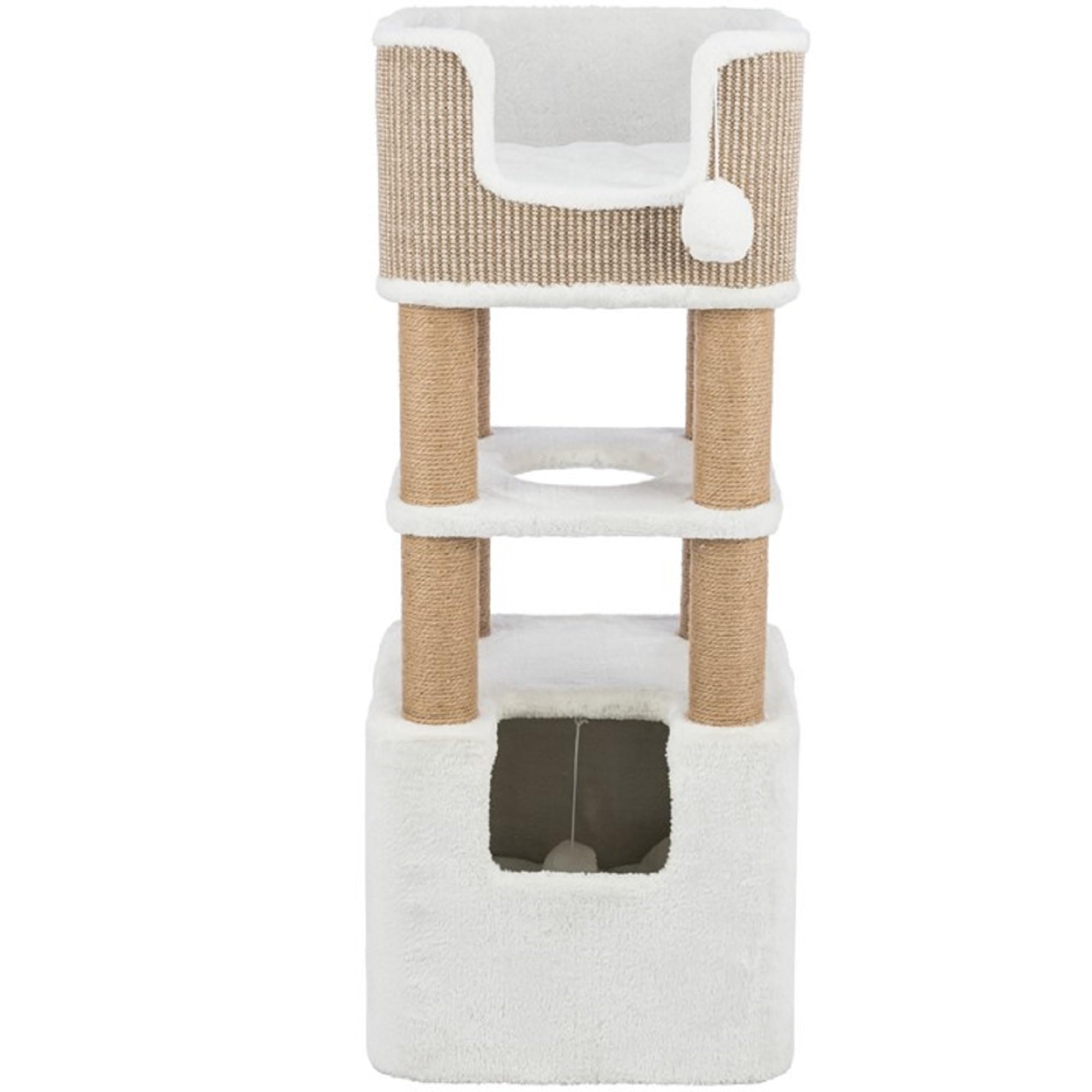 Trixie Lucano 39.8-In Cat Tower, Sisal Scratching Posts, Cat Tree With Plush Condo, Cushions, Dangling Cat Toys, Brown