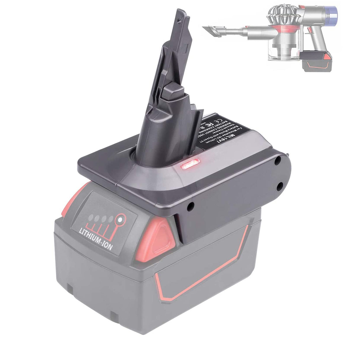 Btrui For Dyson V7 Battery Adapter For Milwaukee M18 18V Battery Convert To For Dyson V7 Sv11 Animal Cordless Stick Vacuum Clean