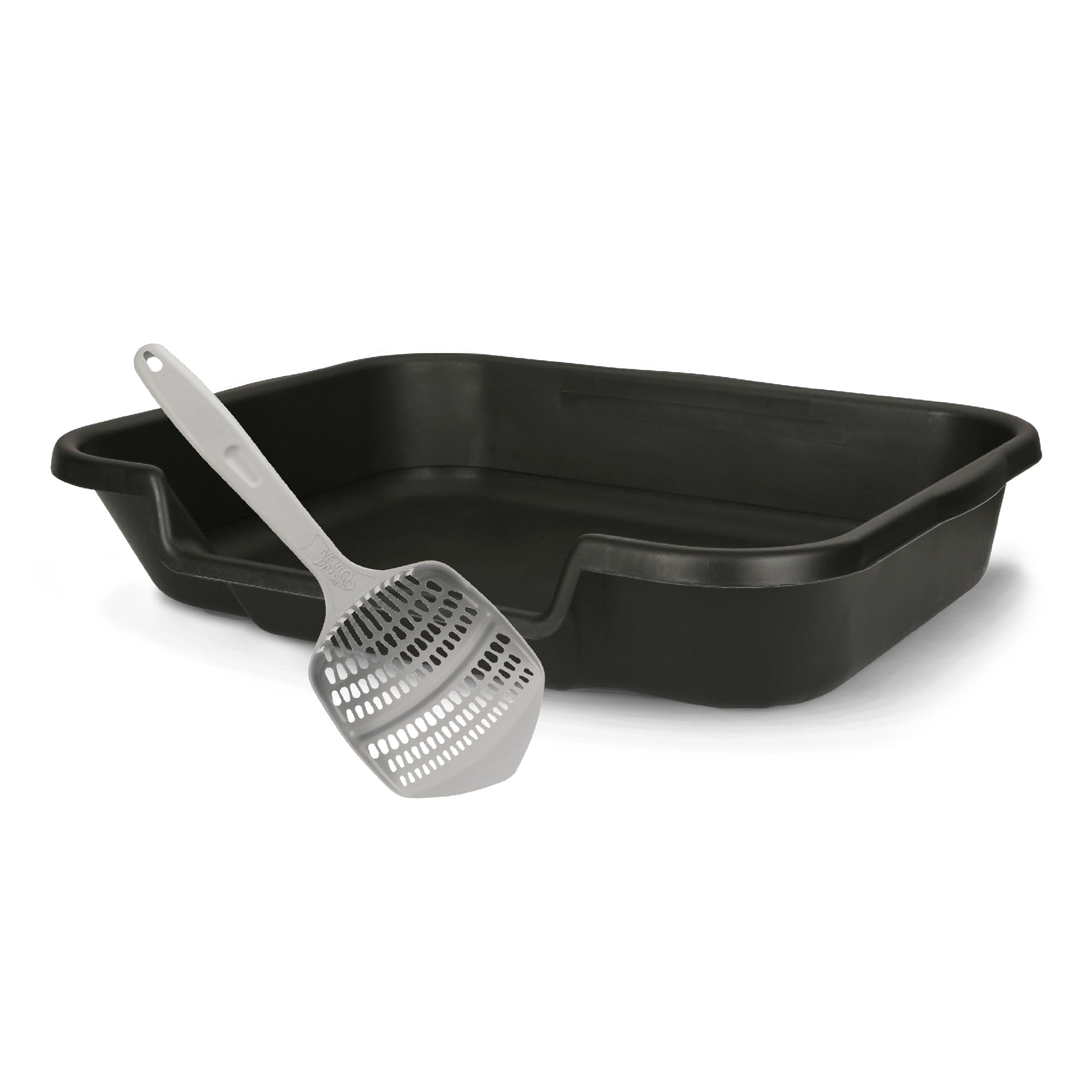 KittyGoHere Senior Cat Litter Box 1 Pack, Large Black Low Entrance Kitty Litter Box, Sized for Cats Comfort, Perfect for Senior 