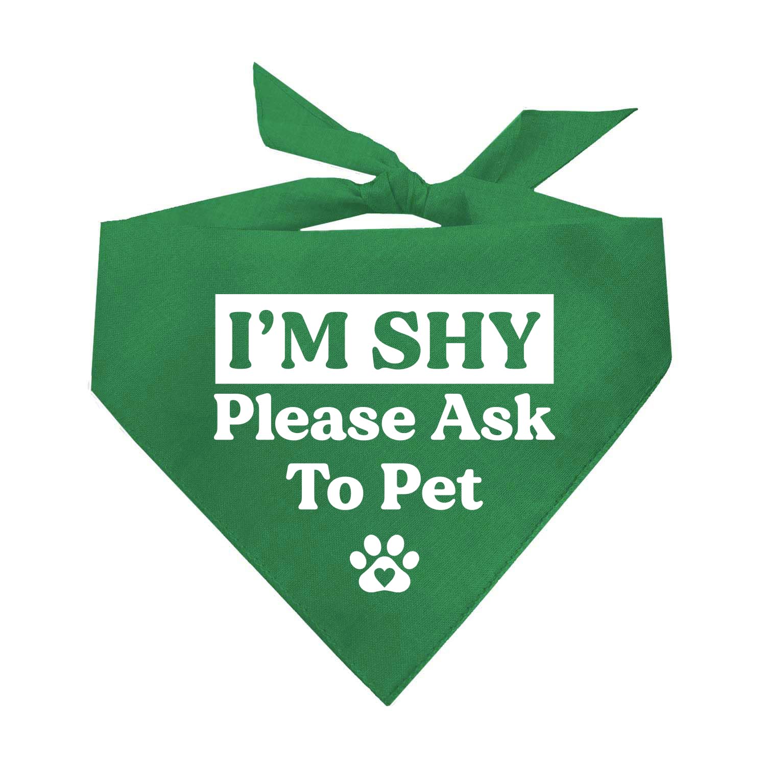I'M Shy Please Ask To Pet Dog Bandana (Green, Xs 590)