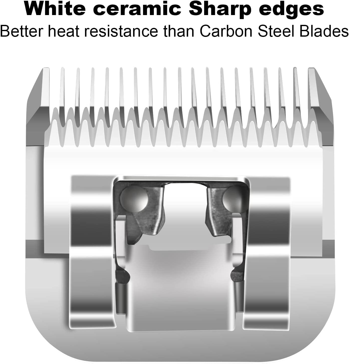 Dodaer Detachable Pet Dog Clipper Blades,Compatible With Andis Size 4Fc Cut Length 3/8'(9.5Mm),Most Oster A5,Wahl Km Series Clippers,Made Of Ceramic Blade & Stainless Steel Blade