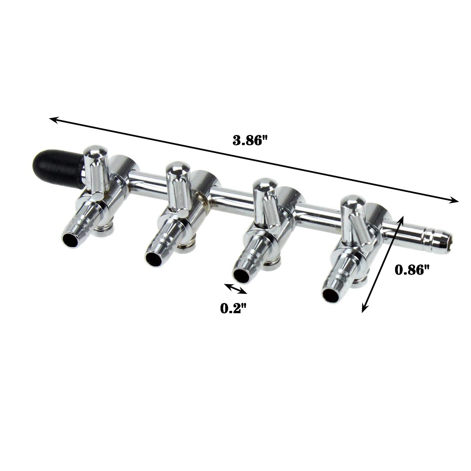 Aquaneat Aquarium Control Valve, Fish Tank Air Valve, Metal Stainless Steel Gang Valve, Air Flow Distributor Splitter For Air Pump (Middle 4 Way)