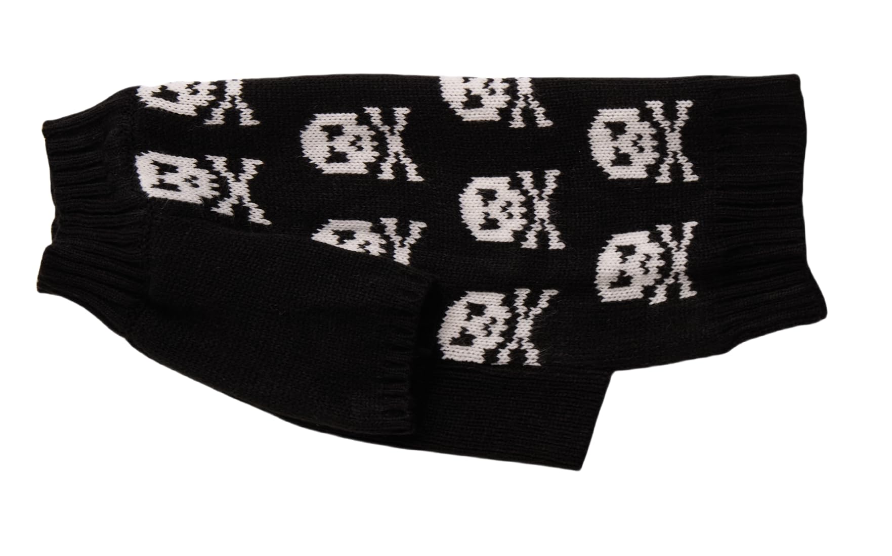 Lanyarco Black Fashion Pet Cat Halloween Clothes Skull Kitten Puppy Halloween Sweater, X-Small (Xs) Size 9'' Back