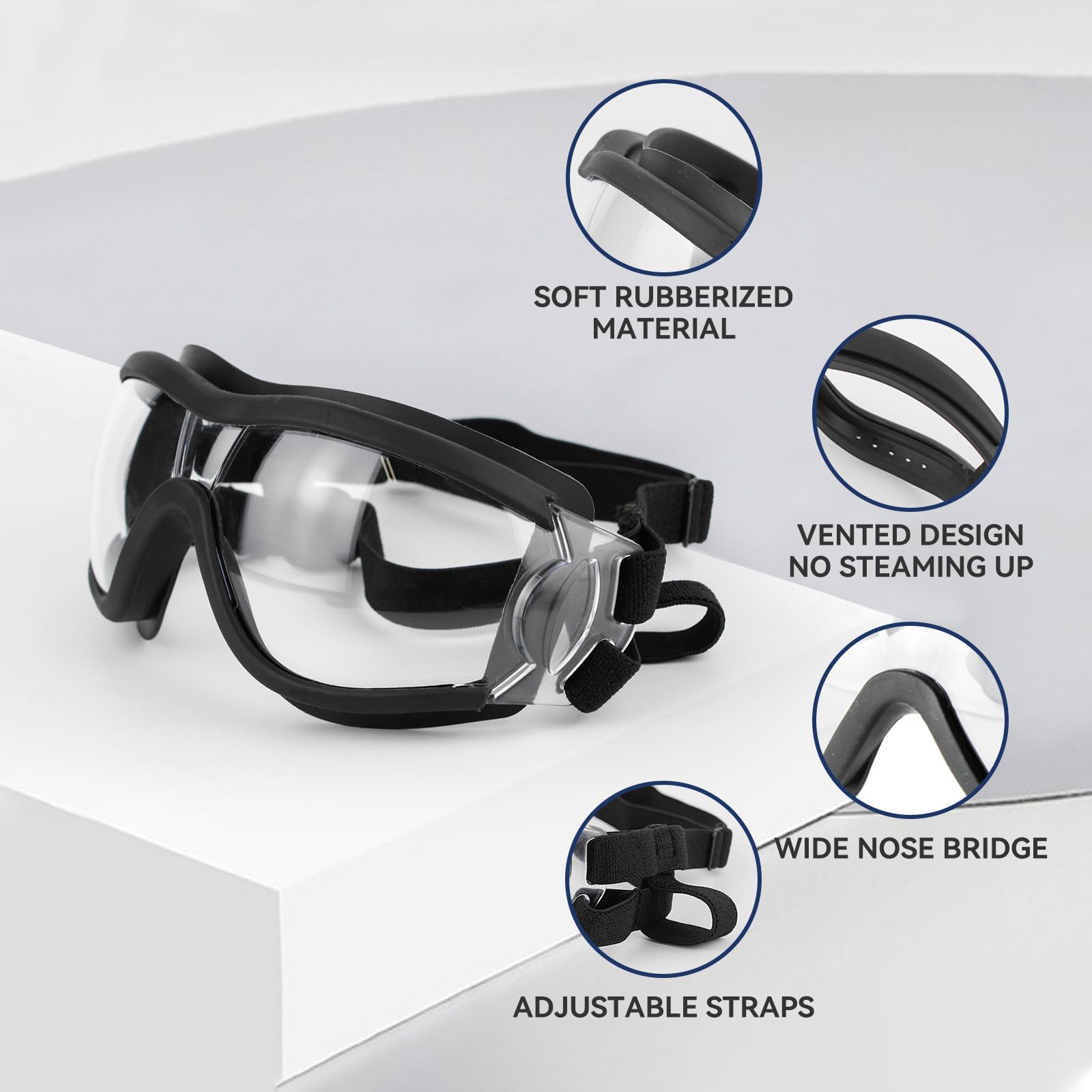 Namsan Clear Dog Goggles Large Breed, Uv-Protection Doggie Sunglasses For Medium To Large Dogs, Outdoor Dog Eye Protection, Anti