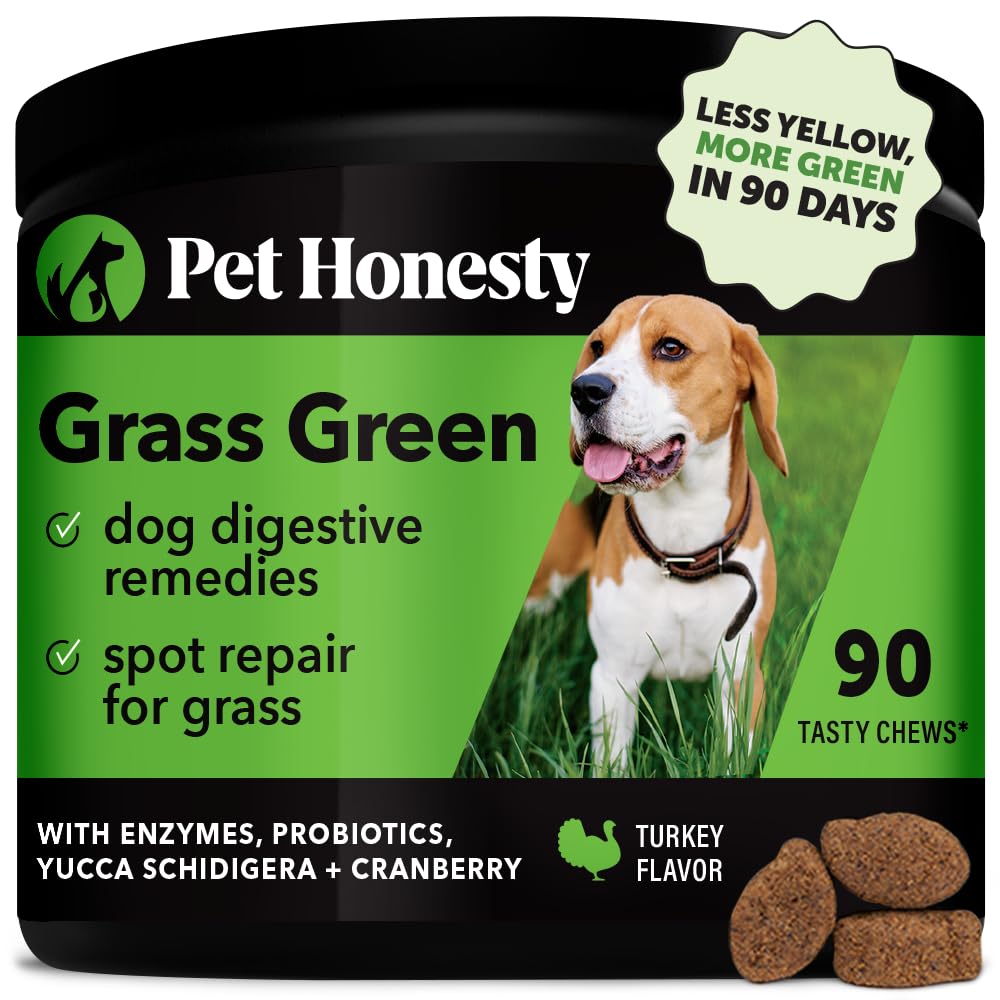 Pet Honesty Grass Green - Pee Grass Spot Saver Caused by Dog Urine, Gut Health Probiotics, Dog Urine Neutralizer for Lawn, Grass