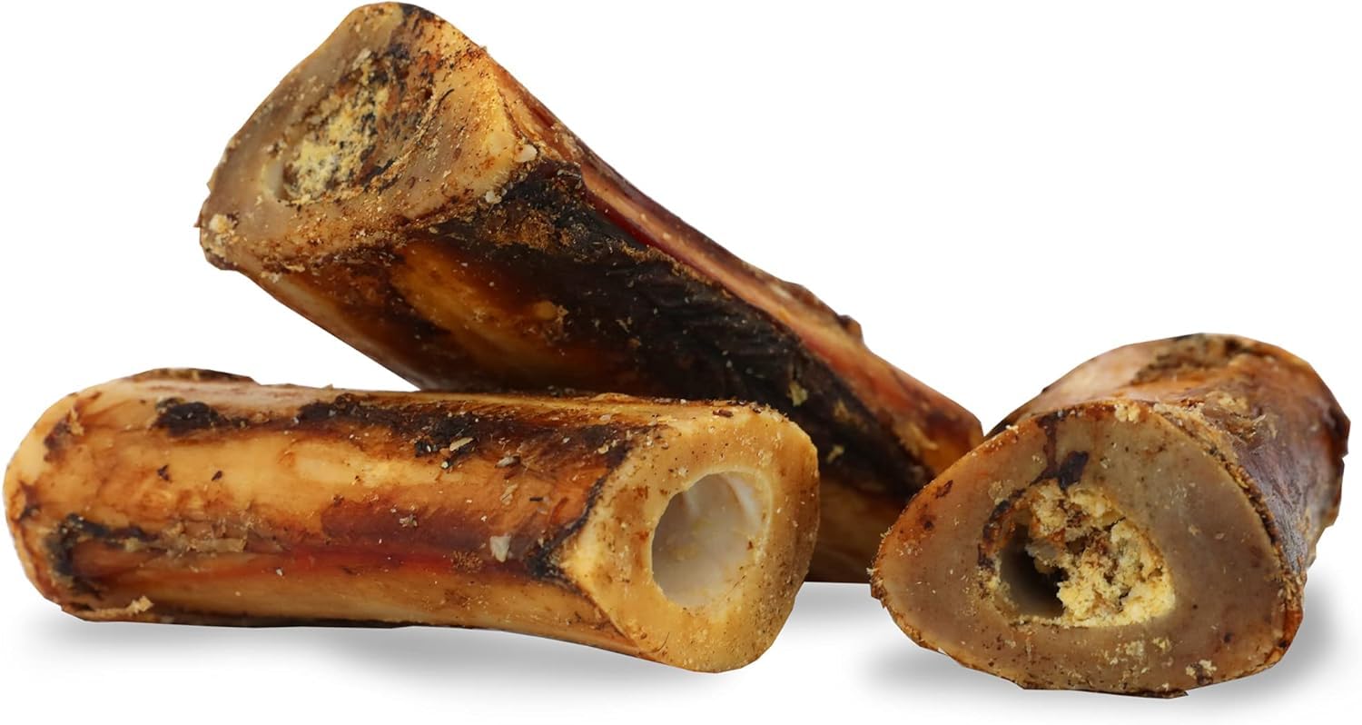 Pet Craft Supply Buffalo Marrow Bones Dog Chews Treats for Aggressive Chewers Long Lasting Rawhide Free Premium Slow Roasted 3 P