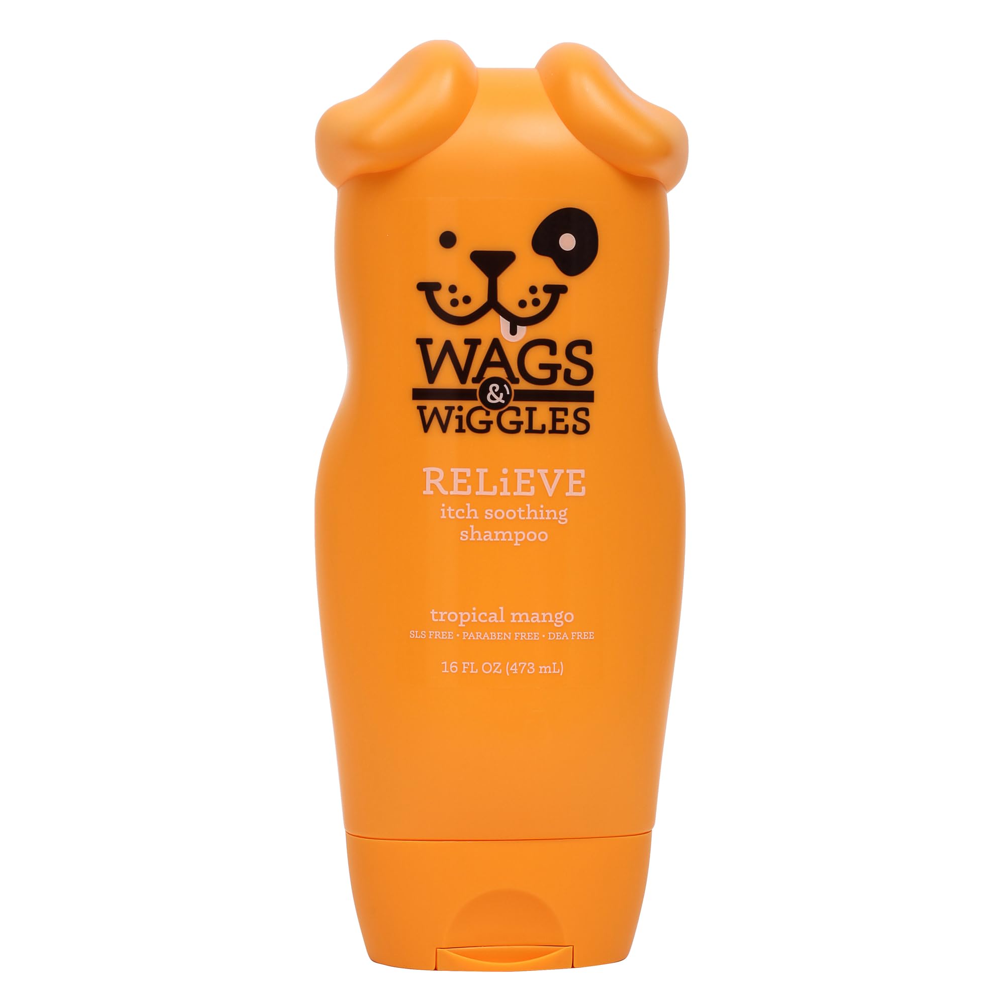Wags & Wiggles Relieve Anti-Itch Dog Shampoo | Shampoo For All Dogs With Dry, Itchy, Or Sensitive Skin | Fresh And Fruity Mango 