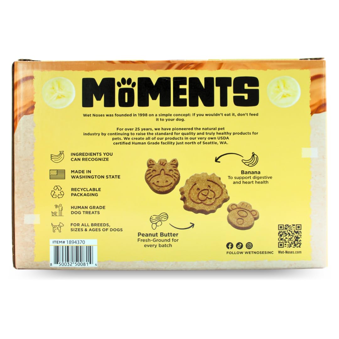 Wet Noses Moments Non-GMO Peanut Butter Jungle Animal Crunchy Dog Treats - 3lb | No Corn, Wheat, Soy or Peas, Made with 5 Simple