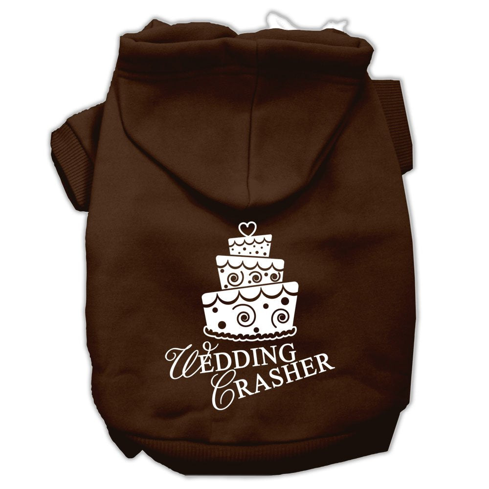 Pet Dog & Cat Hoodie Screen Printed, &quot;Wedding Crasher&quot; Brown 2XL (20-25 lbs.)