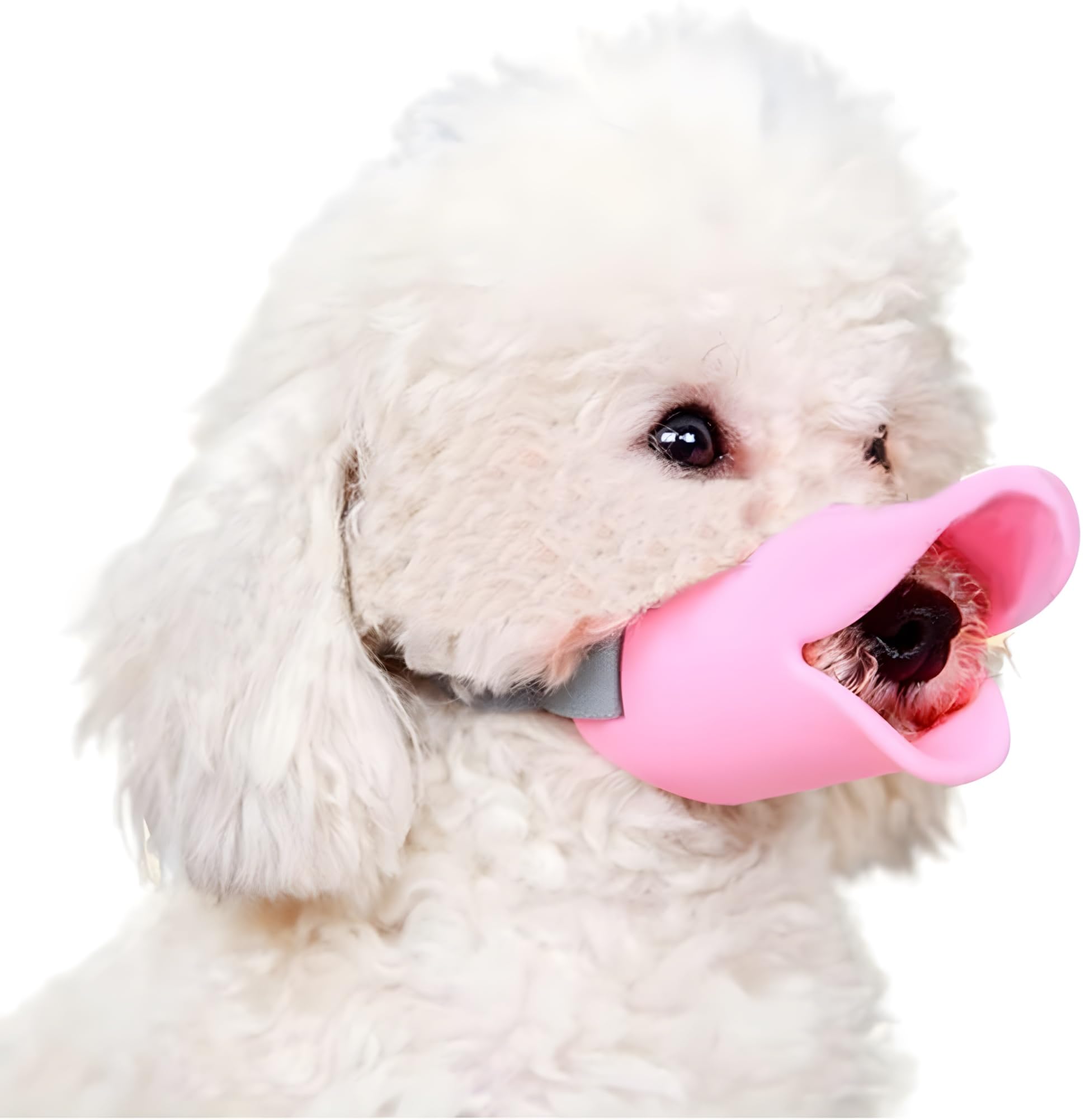 Anti Bite Duck Mouth Shape Dog Mouth Covers Anti-Called Muzzle Masks Pet Mouth Set Bite-Proof Silicone Material (Pink, S)