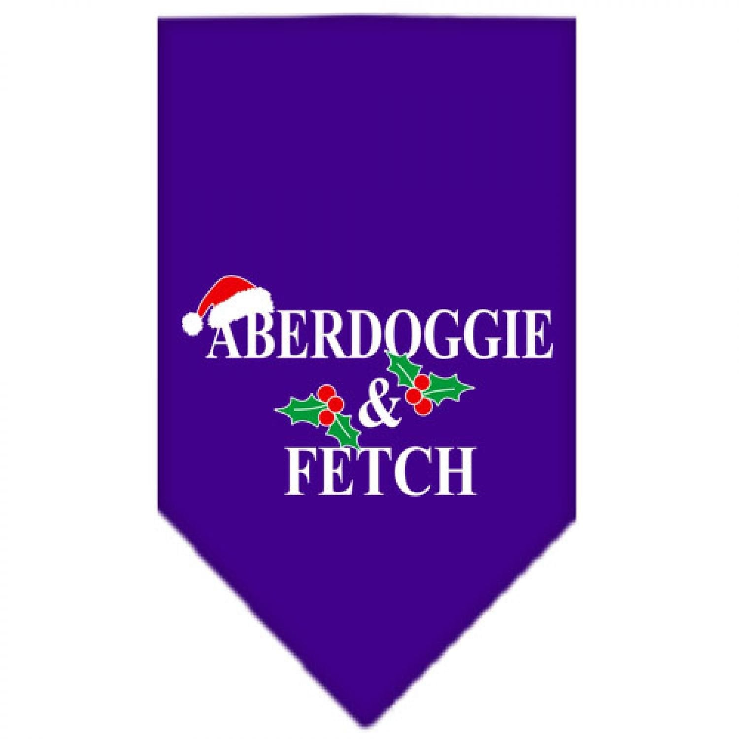 Mirage Pet Products Aberdoggie Christmas Screen Print Bandana for Pets, Small, Purple