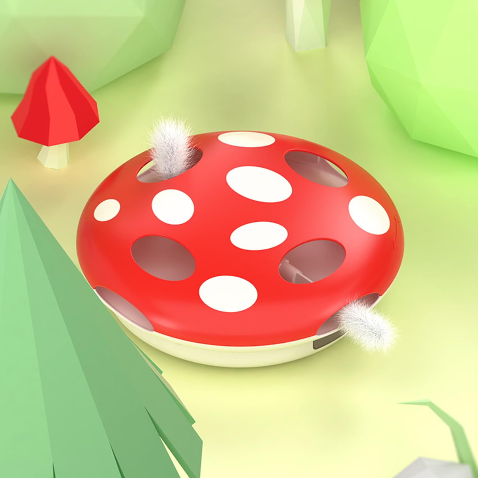 Pakeway Interactive Cat Toy, Automatic Cat Toys For Indoor Cats, Feather Toys, Eight Hole Structure And Two Ambush Feather,Infra