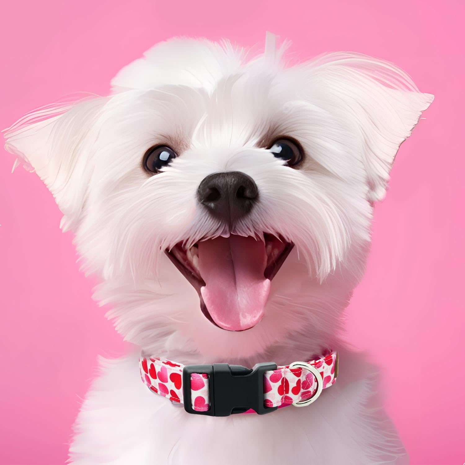 Tunkoo Valentine'S Day Dog Collar, Cute Adjustable Heart Collar For Boy And Girl Dogs, Dog Collar With Strong Plastic Buckle - F