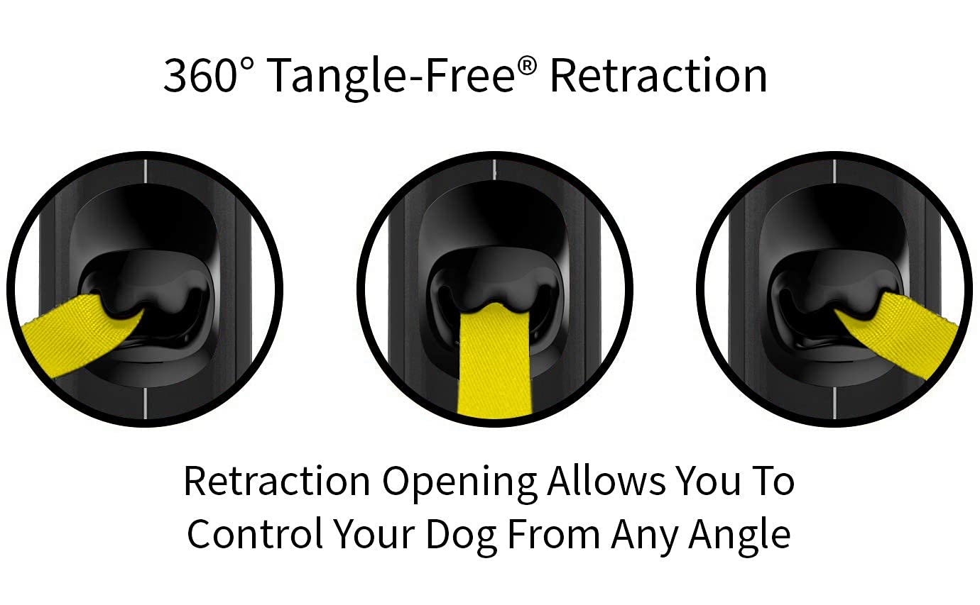 Tug Tiny 360 Tangle-Free Reflective Retractable Dog Leash | Cat Leash | 10 Ft Strong Nylon Tape (Tiny)