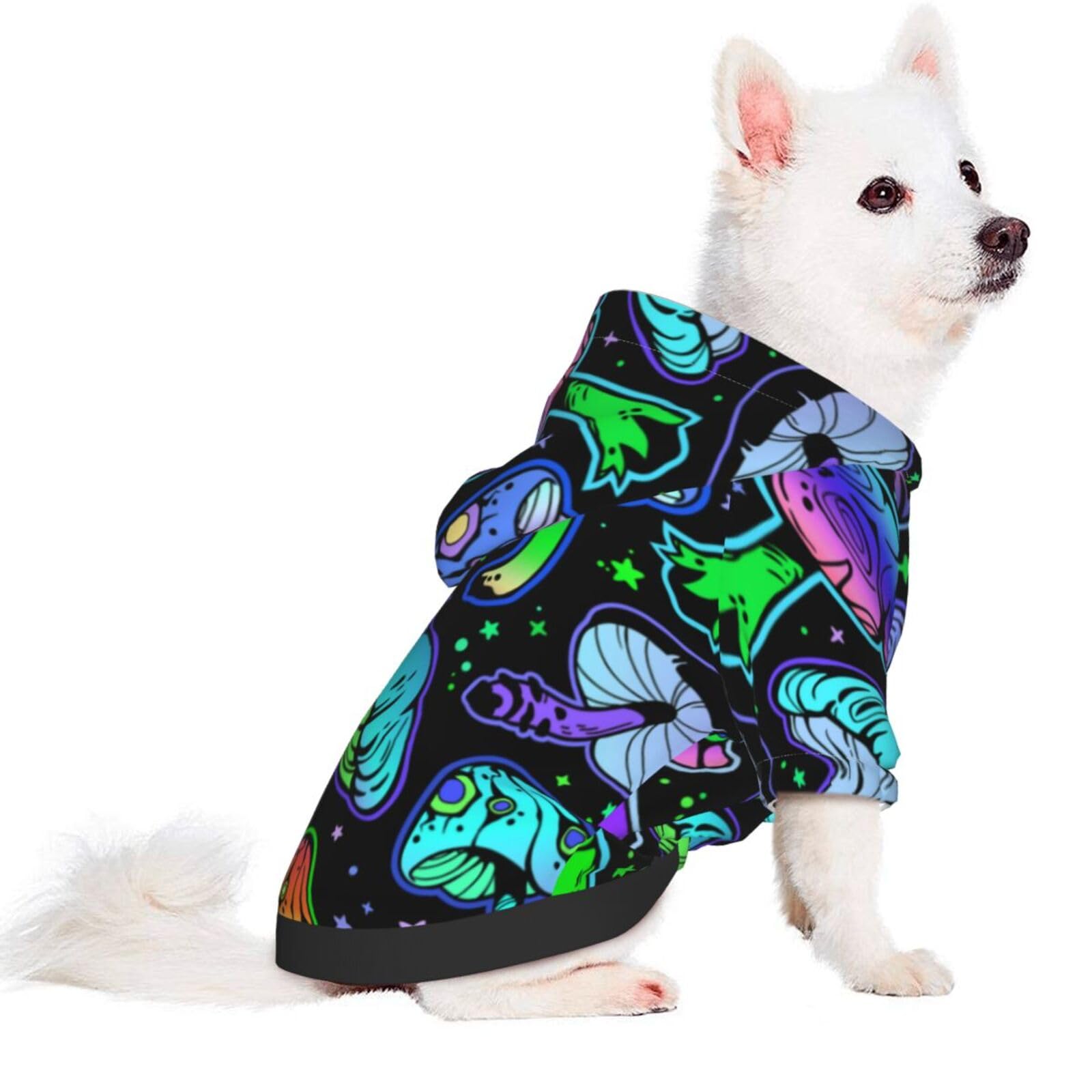 Stay Warm In Style With Dog Hoodie Sweater For Pets (Gothic Magic Mushrooms)