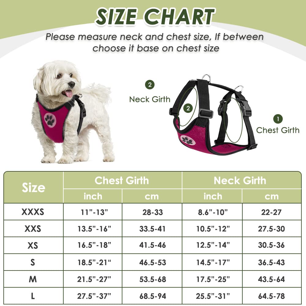 Lukovee Dog Safety Vest Harness With Seatbelt, Dog Car Harness Seat Belt Adjustable Pet Harnesses Double Breathable Mesh Fabric With Car Vehicle Connector Strap For Dog(Medium,Rose Red - Double Clip)