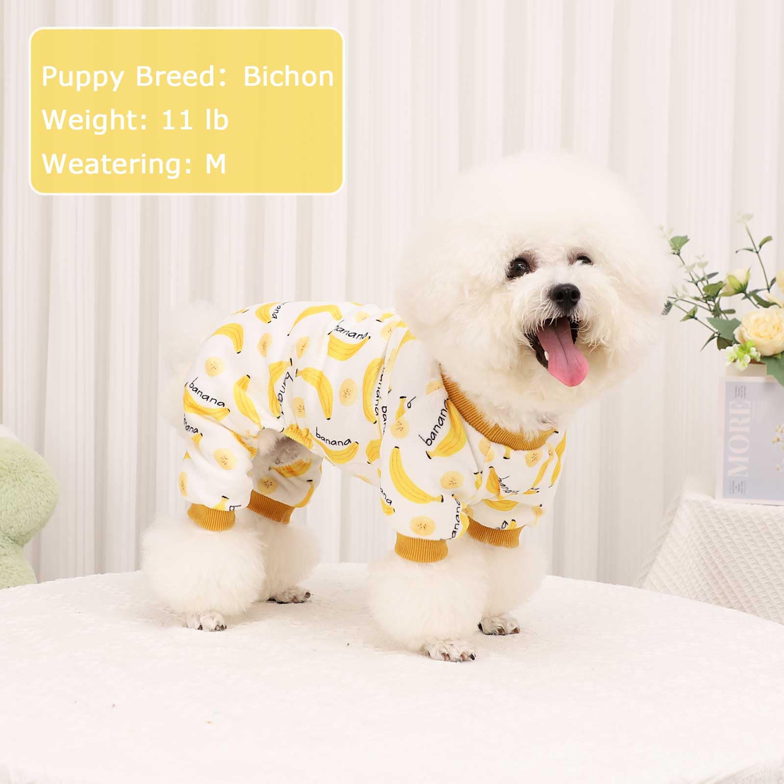 Kosiyi Dog Clothes for Small Dogs - Stretch Fleece Pajamas, Winter Spring Outfit, Lightweight Velvet Pet Jumpsuit, Pjs, Onesie A